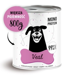 Karma mokra dla psa PEPE veal XL 99% cielęcina 800 g