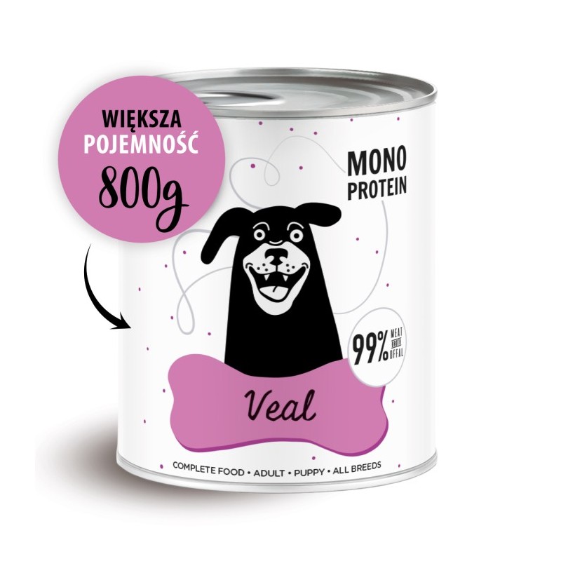 Karma mokra dla psa PEPE veal XL 99% cielęcina 800 g