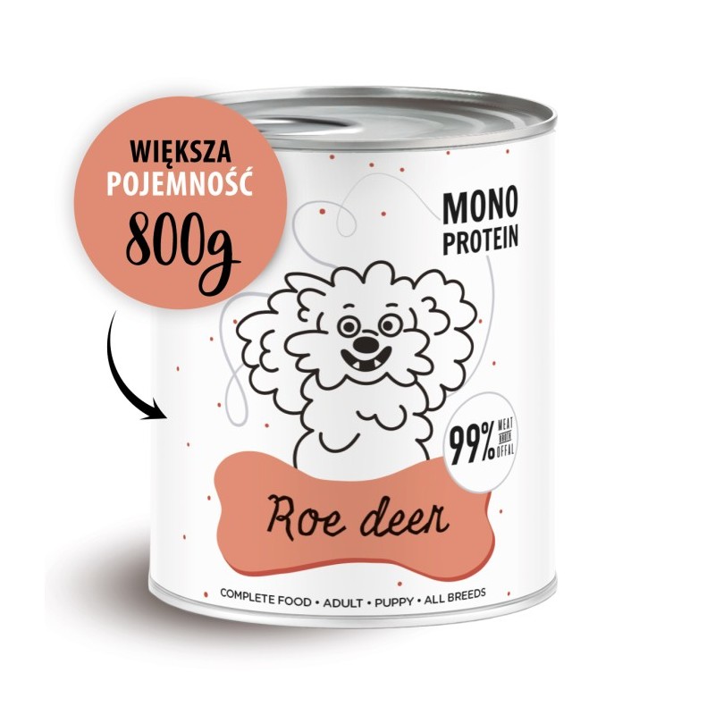 Karma mokra dla psa Pepe roe deer XL 99% sarna 800 g