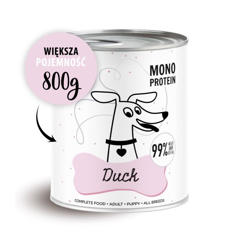 Karma mokra dla psa Pepe - 99% kaczka 800 g