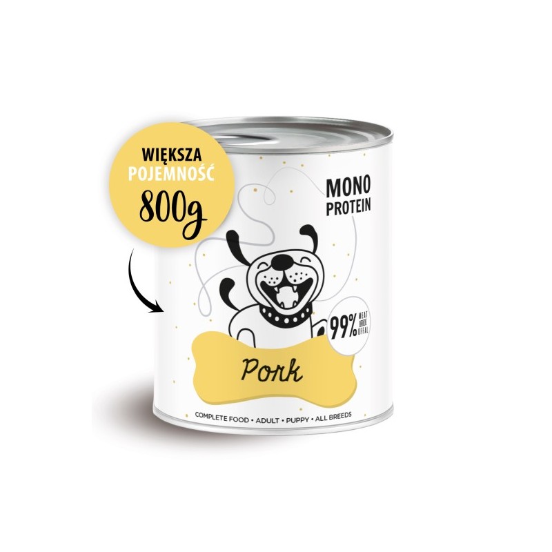 Karma mokra dla psa Pepe - 99% wieprzowina 800 g