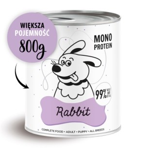 Karma mokra dla psa Pepe - 99% królik 800 g