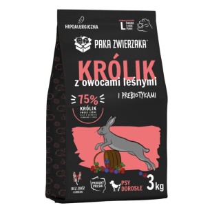 Karma sucha dla psa Paka Zwierzaka Królik z owocami leśnymi "L" 3,0 kg