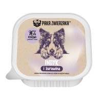 Karma mokra dla psa Paka Zwierzaka Indyk i żurawina tacka 150g