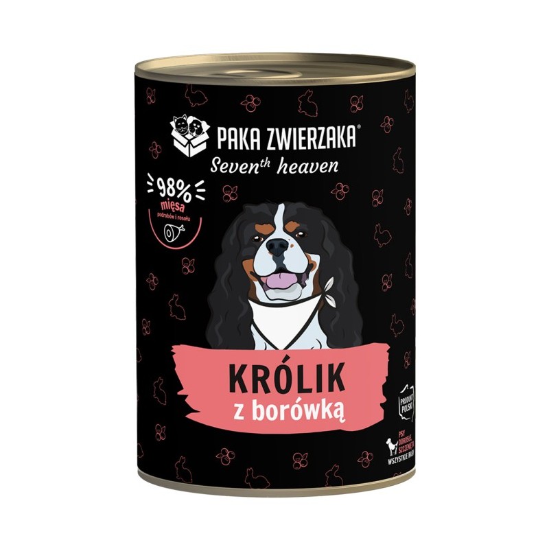 Karma mokra dla psa Paka Zwierzaka Seven'th Heaven Królik z borówką 400g