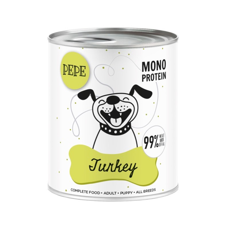 Karma mokra dla psa Pepe Turkey (indyk) 800g XL